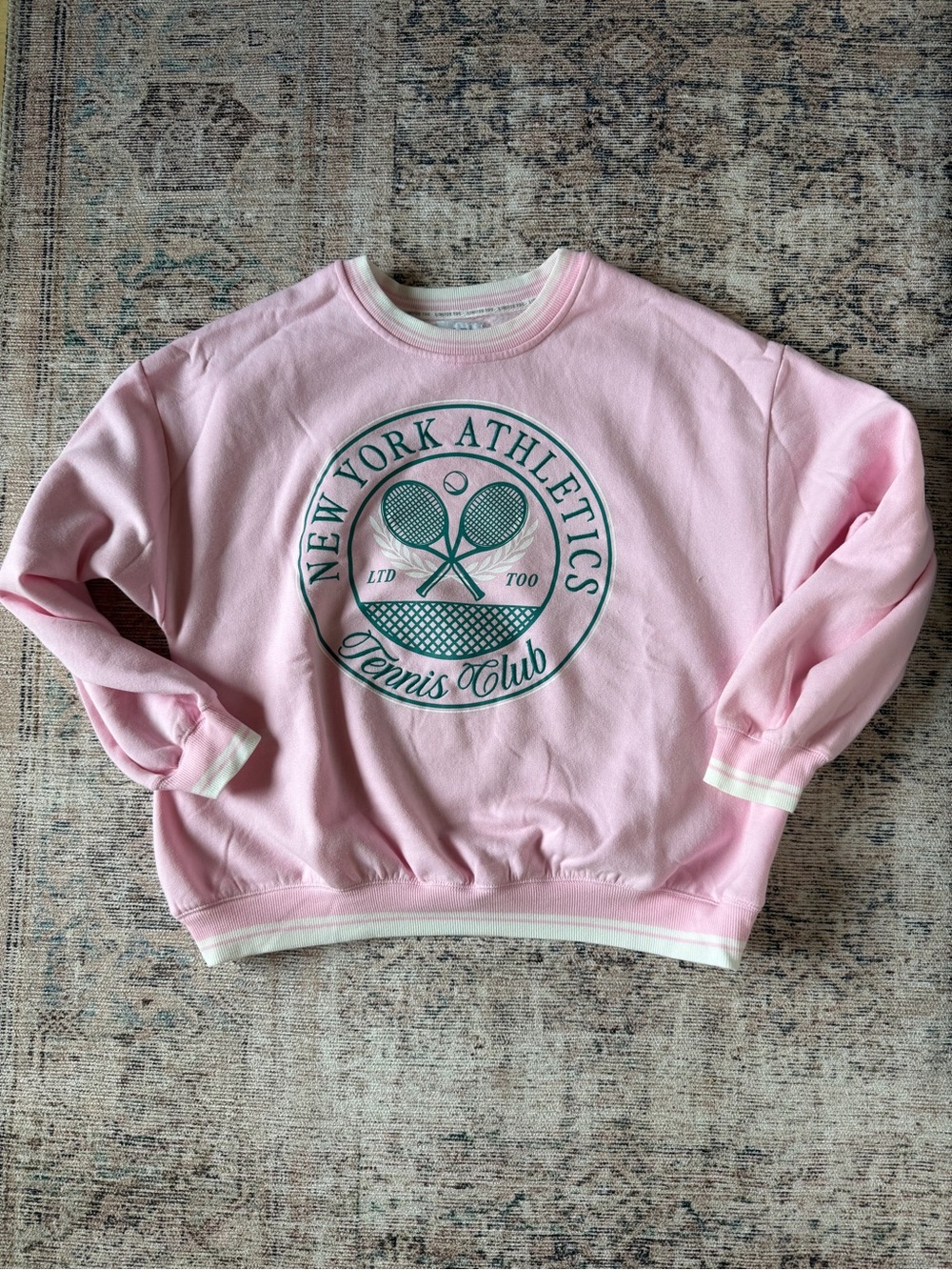 Limited Too Pink New York Athletics Tennis Club Sweatshirt